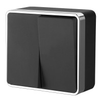 Выключатель 2 кл., Черный/хром, Gallant Werkel W5020035