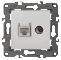 Розетка комп.+тв. RJ45+TV Cat. 5e, Белый, Эра Elegance 14-3110-01