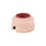 Ретро розетка проходная 90° с 3/К, керамика, розовый rosa, золотистая фурнитура, Leanza РПДЗ-90