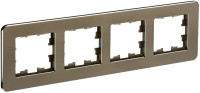 Рамка 4 местная, металл, Латунь RE, Brite IEK BR-M42-M-01-K49