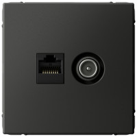 Розетка комп.+тв. RJ45+TV Cat. 5e, Базальт, ArtGallery SE GAL001489