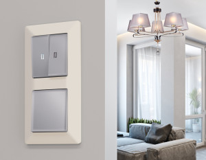 Рамка 3 местная пластик, Бежевый матовый, ALFA Line Ambrella Volt AF110333