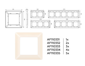 Рамка 3 местная пластик, Бежевый матовый, ALFA Line Ambrella Volt AF110333