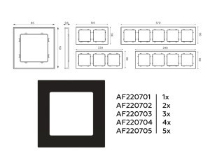 Рамка 3 местная пластик, Черный матовый, ALFA Techno Ambrella Volt AF220703