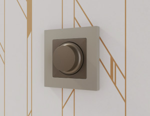 Лицевая панель диммера поворотно-нажимного, Темная бронза матовый, ALFA Quant Ambrella Volt AP6355