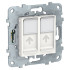 Розетка компьютерная 2-ая RJ45 Cat. 5e UTP, Белый, Unica New Schneider NU542018