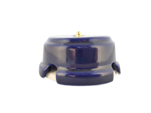 Распаечная коробка керамика D93х47 azzurra лузурный, золотистая фурнитура Leanza КРЛЗ