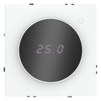 Терморегулятор электронный с индикацией и датчиком, для теплого пола, Белый глянцевый, Voltum S70 VLS070101