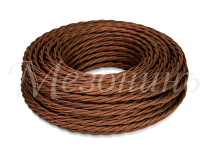 Ретро кабель витой 3x1,5 Шоколад, Аврора ТМ МезонинЪ GE70153-17 (1 метр)