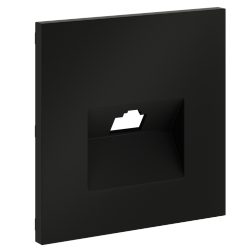 Лицевая панель для розетки компьютерной RJ45 Cat.6, Черный матовый, S70 Voltum VLS001308