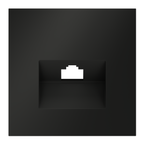 Лицевая панель для розетки компьютерной RJ45 Cat.6, Черный матовый, S70 Voltum VLS001308