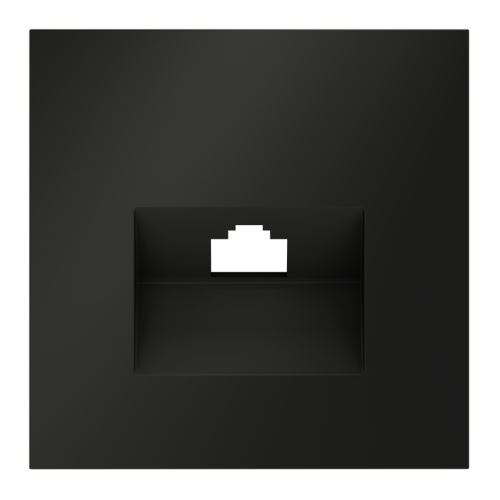 Лицевая панель для розетки компьютерной RJ45 Cat.6, Черный матовый, S70 Voltum VLS001308