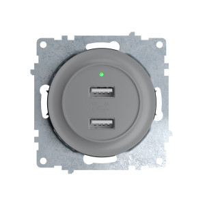 Розетка USB 2-я для зарядки, Серый, OneKeyElectro 2260091