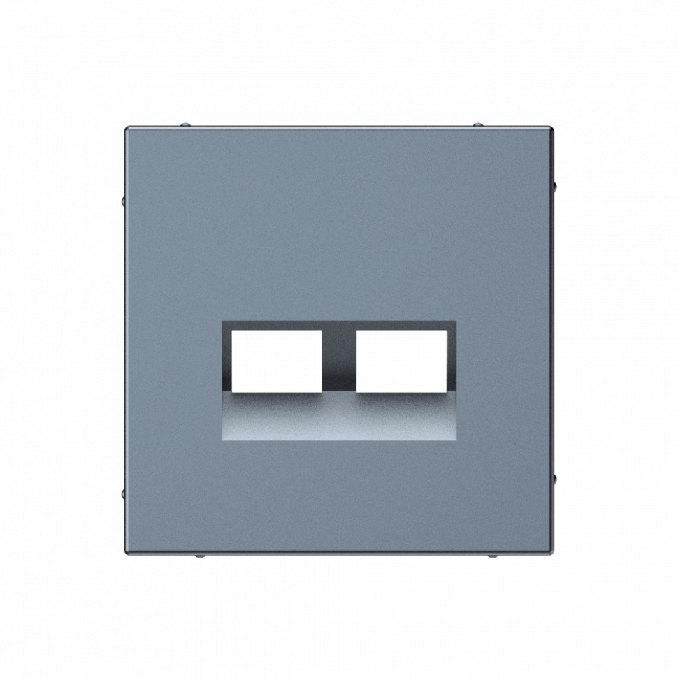 Лицевая панель для розетки компьютерной 2-ой RJ45 Keystone, Грифель, ArtGallery SE GAL000790