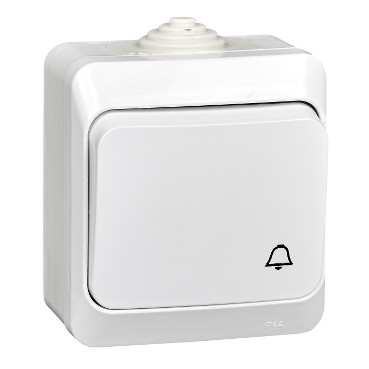  Кнопка без фиксации IP44 Белый, SE Этюд KA10-041B