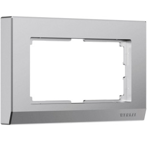 Рамка для двойной розетки пластик, Серебряный матовый, Stark Werkel W0081865