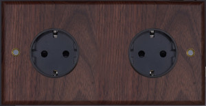 Розетка 2-ая с З/К (внутренний монт.), Oрех, Zaragoza Salvador WBY3B3A11 Розетка 2-ая с З/К (внутренний монт.), Oрех, Zaragoza Salvador WBY3B3A11