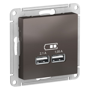 Розетка USB для зарядки, мокко, AtlasDesign  Schneider Electric ATN000633