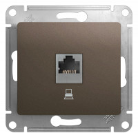 Розетка компьютерная RJ45 Cat. 5e, Шоколад, Glossa SE GSL000881K