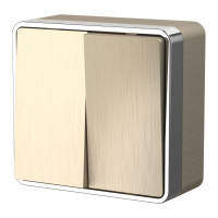 Выключатель 2 кл., Шампань рифленный, Gallant Werkel W5020010