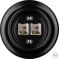 Розетка комп. фарфоровая RJ45 cat.6е, черный матовый, Katy Paty NIMsCat6a 