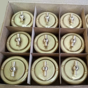 Выключатель поворотный 1 кл. проходной (2 положения), металл, Золото, Petrucci 306GD