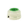 Ретро розетка проходная 90° с 3/К, керамика, зеленый verde, серебристая фурнитура, Leanza РПЗС-90