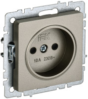 Розетка без З/К со шторками, Шампань, Brite IEK BR-R13-10-K37