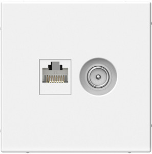 Розетка комп.+тв. RJ45+TV Cat. 5e, Белый, ArtGallery SE GAL000189