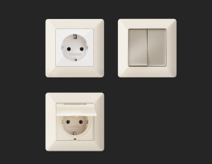 Рамка 4 местная пластик, Бежевый матовый, ALFA Line Ambrella Volt AF110334