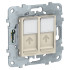 Розетка компьютерная 2-ая RJ45 Cat. 5e UTP, Бежевый, Unica New Schneider NU542044