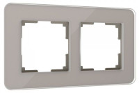 Рамка 2 местная стекло, Дымчатый, Elite Werkel W0022417