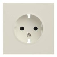 Лицевая панель розетки с З/К, Кремовый сатин, Rikett 35632 MC