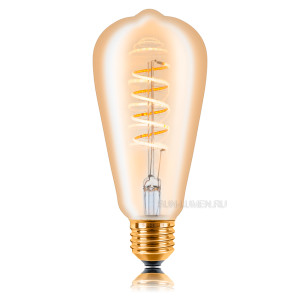 Ретро лампа светодиодная диммируемая LED ST64 5Вт E27 2200K Sun Lumen 056-977