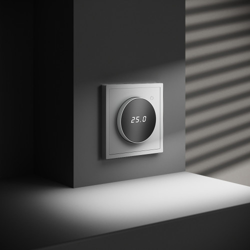 Терморегулятор электронный с индикацией и датчиком, для теплого пола, Белый матовый, VOLTUM S70 VLS070102