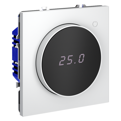 Терморегулятор электронный с индикацией и датчиком, для теплого пола, Белый матовый, VOLTUM S70 VLS070102