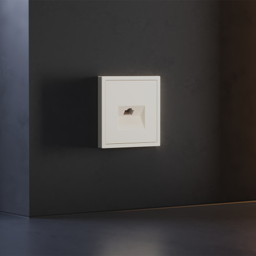 Лицевая панель для розетки компьютерной RJ45 Cat.6, Хлопок, S70 Voltum VLS001313