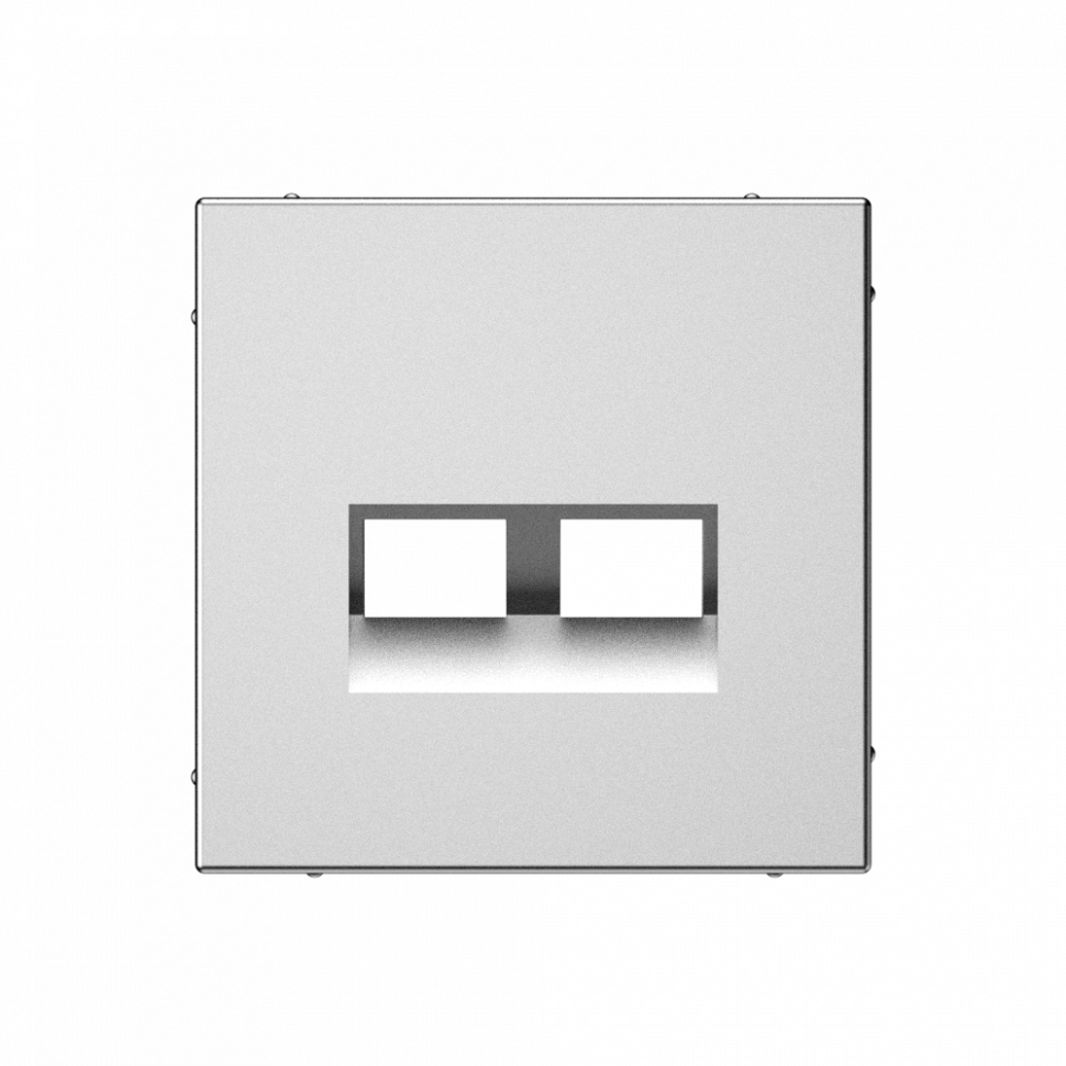 Лицевая панель для розетки компьютерной 2-ой RJ45 Keystone, Сталь, ArtGallery SE GAL000990