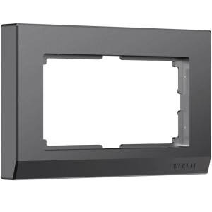 Рамка для двойной розетки пластик, Графит матовый, Stark Werkel W0081864