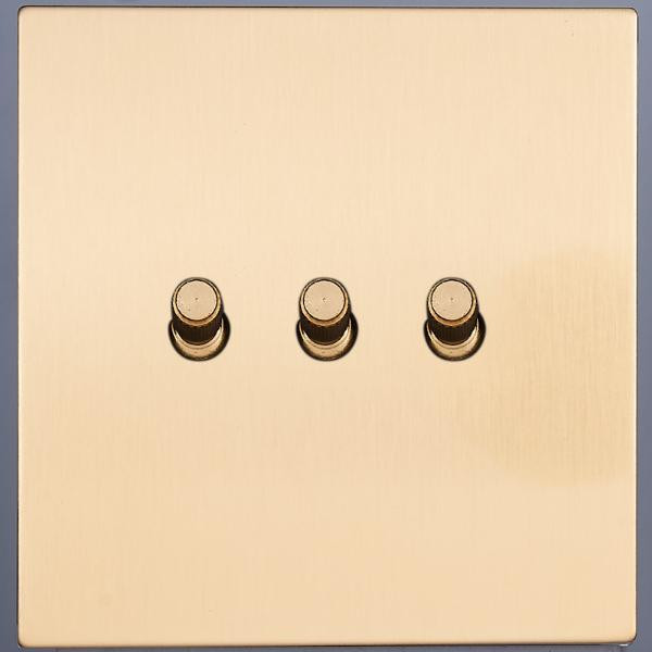 Выключатель тумблерный 3 кл. (внутренний монт.), Золото, Castilla Salvador SJAN33BC3