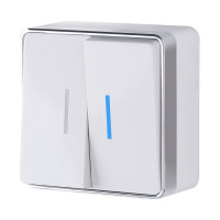 Выключатель 2 кл. с подсветкой, Белый, Gallant Werkel W5020101
