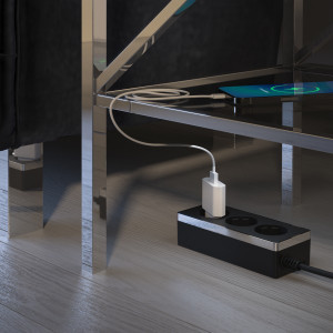 Удлинитель 3 местный с З/К, Черный/хром, Galant Werkel  W6523635