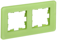 Рамка 2 местная, стекло, Эко грин RE, Brite IEK BR-M22-G-41-K06