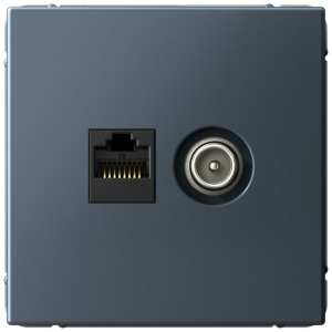 Розетка комп.+тв. RJ45+TV Cat. 5e, Грифель, ArtGallery SE GAL000789
