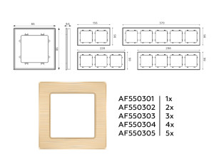 Рамка 4 местная металл шлифованный, Шампань, ALFA Platos Ambrella Volt AF550304