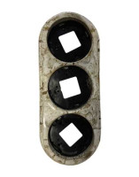 Рамка 3 местная керамика, овал, мрамор, Retrika R1С-03006
