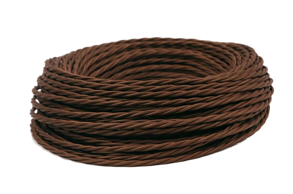 Ретро кабель витой 3x0,75 Шоколад, Interior Wire ПРВ3075-ШКД  (1 метр) Ретро кабель витой 3x0,75 Шоколад, Interior Wire ПРВ3075-ШКД  (1 метр)