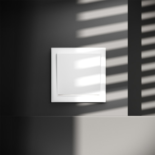 Выключатель 1кл. с подсв., Белый матовый, Voltum S70 VLS010202