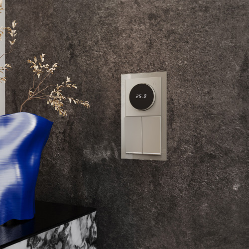 Терморегулятор электронный с индикацией и датчиком, для теплого пола, Шелк, VOLTUM S70 VLS070104