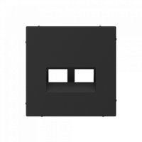 Лицевая панель для розетки компьютерной 2-ой RJ45 Keystone, Карбон, ArtGallery SE GAL001090